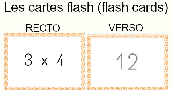 Les cartes flash, pour apprendre les tables de multiplication en